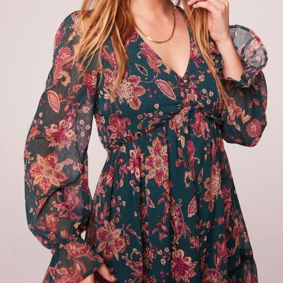 Midi Dress M 8-10 Pine Paisley - Picture 2 of 7
